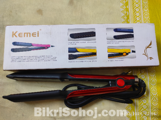 Kemei KM-531 Professional Hair Straightener - Black and Red